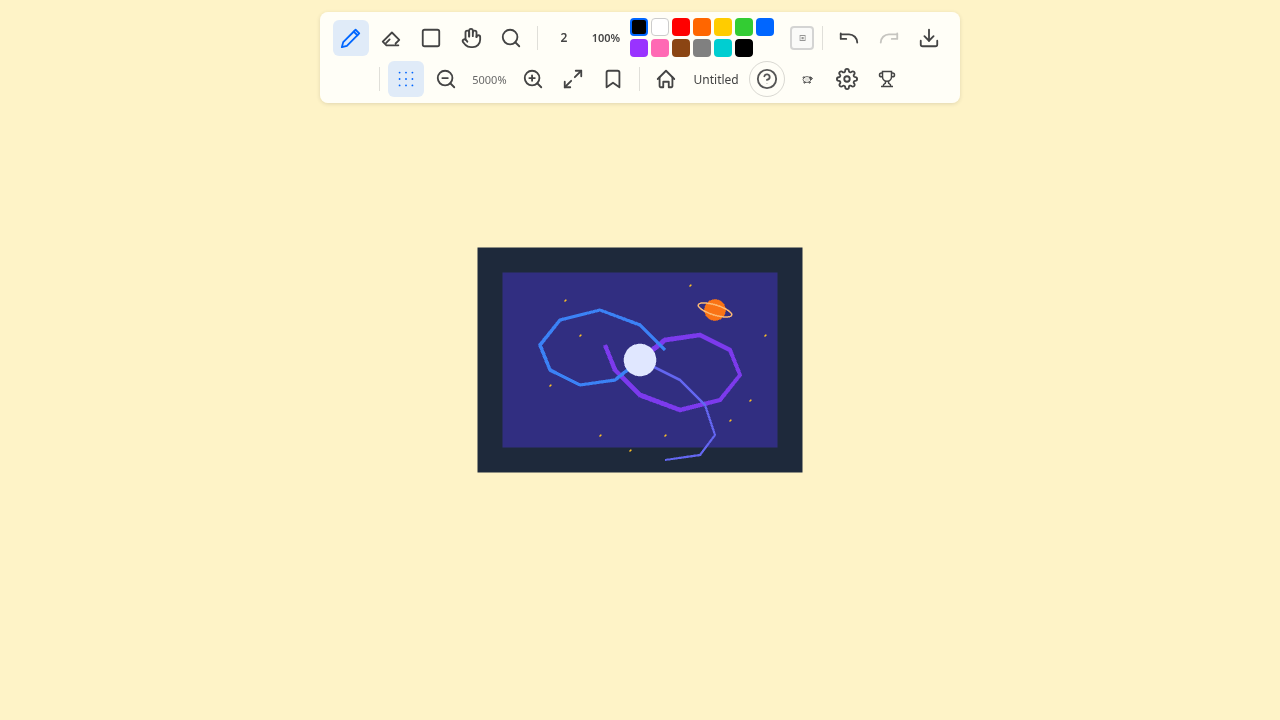 Infinite zoom showing worlds within worlds on the canvas
